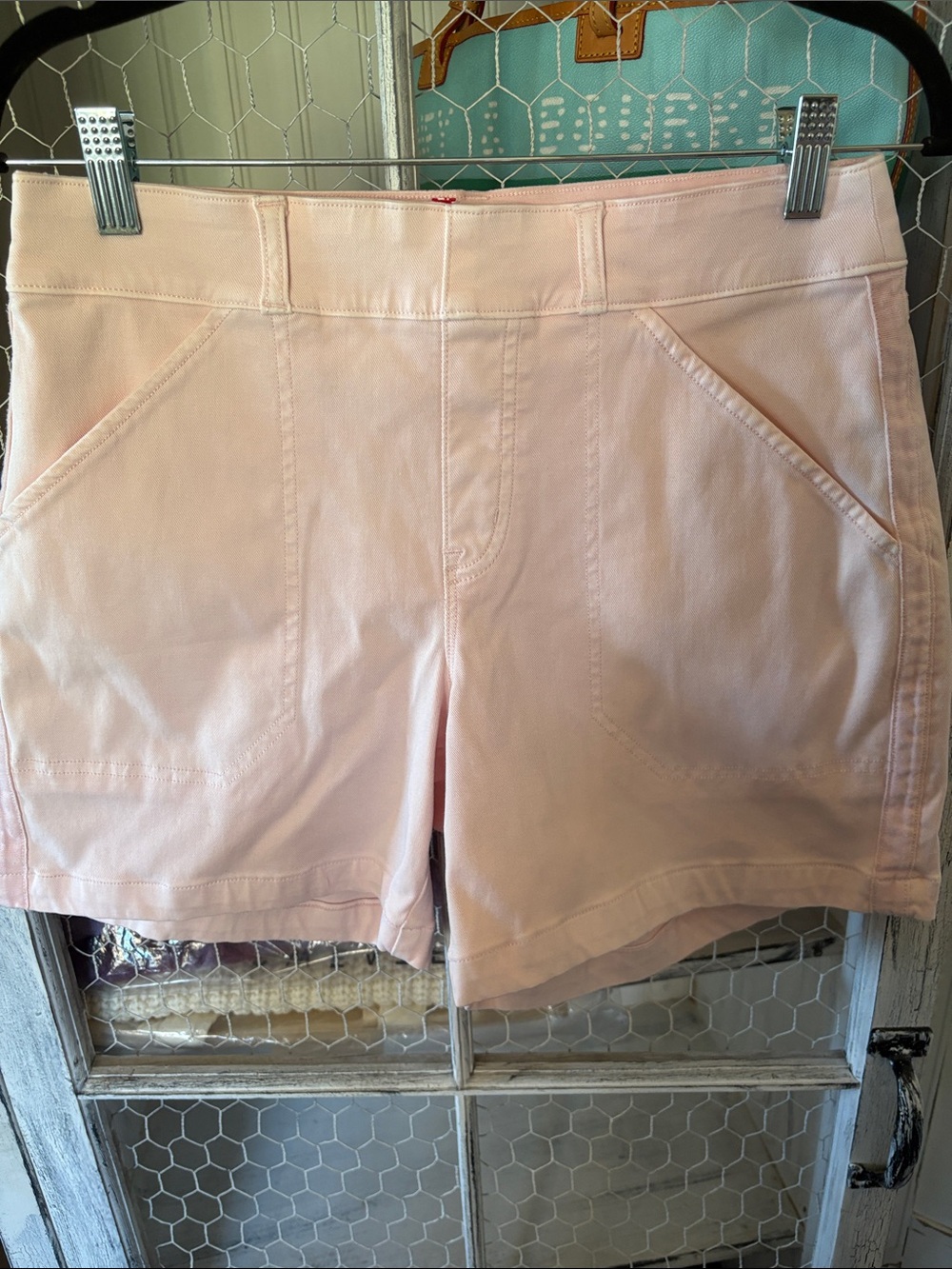SPANX Pale Pink High-Rise Jean Shorts